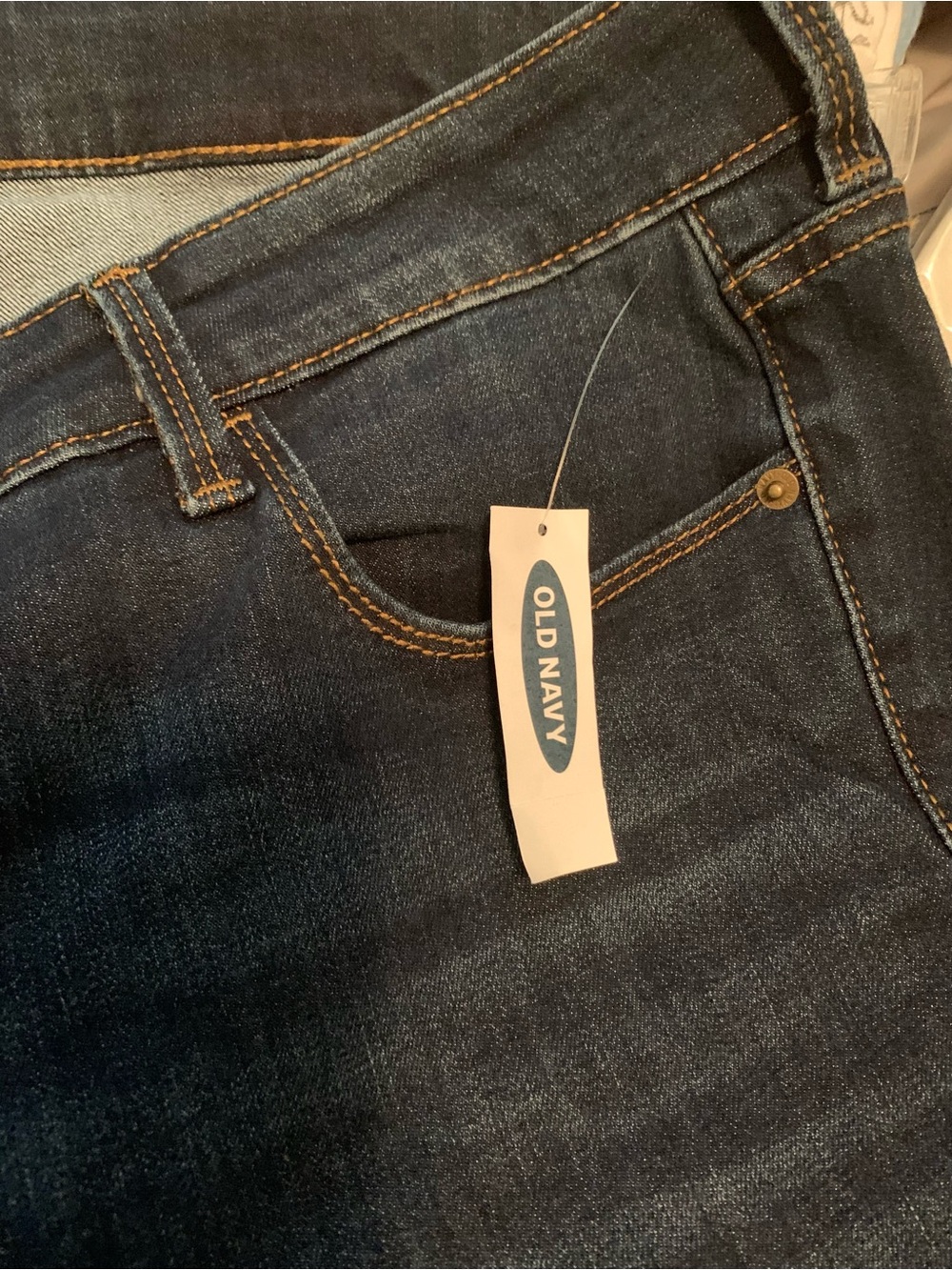 Old Navy Rockstar Super Skinny style Denim Jeans dark indigo wash 22W NWT - Picture 3 of 9